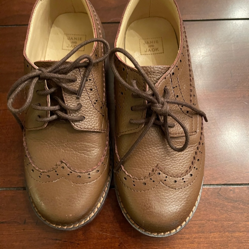 Janie and Jack Brown Leather little boys shoes